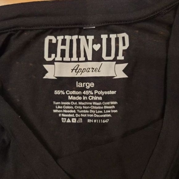 Chin up apparel Shopping is my Cardio black lightweight casual shirt top L - Picture 9 of 10